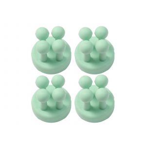 Lot de 4 crochets en silicone auto-adh&eacute;sifs verts pour ranger brosses &agrave; dents et cl&eacute;s - Neuf