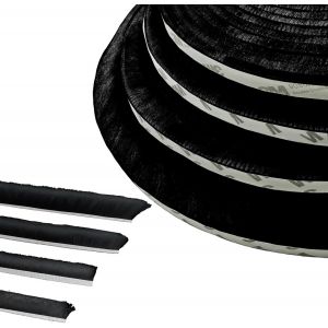 MEVRONISSHOP-Joint Brosse Porte, 5 M(L) x 9 mm(B) x 23 mm(D), Noir, Joint Fenetrepour Lsolation Phonique Porte, Joint Brosse Adhesif, Joint Brosse Porte Coulissante, Joint Brosse Moustiquaire - Neuf