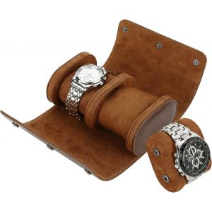 Kal-Coffret Montre Homme, Boite A Montre Homme, Boite Montre Voyage, Rangement Montre Avec 2 Compartiment, Boîte Rangement Montre, Etui Montre, Boite A Montre Femme, Ecrins Montres Portable (Café) - Neuf