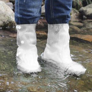 Hjlian Couvre-Chaussures De Pluie Antiderapants Et Reutilisables, Impermeables, Couvre-Chaussures, Protection De Bottes (Blanc) (L) - Neuf