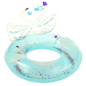 Flotteur De Piscine Gonflable Twin Swan Scintillant - Bouée De Natation À Paillettes Amusante Pour Enfants - Parfait Pour Les Fêtes D'été ! - Neuf