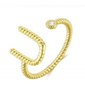 Kahfl-Bague De Lettre Initial En Argent Sterling 925,Ajustable Style Corde Bague Plaqué Or 18k 26 Alphabet A À Z Bague Ouvert Cadeau Personnalisé De Bijoux Pour Femmes Filles - Neuf