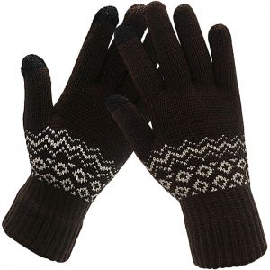 Winter Gloves Men Women Magic Magic Diamond Pattern Knitted Winter Gloves Elastic Anti Cold Mitt For Running Driving Outdoor"".[J758] - Neuf