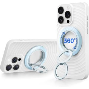 SJZG-Anneau De Support Magn&eacute;tique Pour T&eacute;l&eacute;phone Portable Magsafe U2013 Portable Poign&eacute;e T&eacute;l&eacute;phonique &Agrave; Rotation 360&deg; Avec Double Anneau Compatible Iphone 16/15/14/13/12 Pro Max U2013 Blue - Neuf