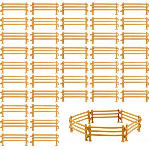 KALANKA-Lot de 60 Jouets de Clôture pour Chevaux,Mini Clôture de Ferme pour Enfants,Accessoires de Clôture de Corral de Cheval pour écurie de Ferme Panneau de Clôture de Grange pour Animaux - Neuf