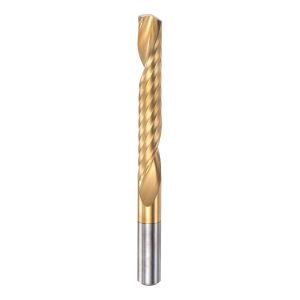 KAL-Effilé Fraise Cnc Routeur Foret 6Mm Diamètre 42Mm Découpage 70Mm Longueur Titane Plaqué Haute Vitesse Acier Seul Spirale Flute Coupe-Haute Fraisage Découpeur Pour Acrylique Bois - Neuf