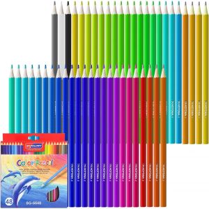 Eryi-Lot De 48 Crayons De Couleur,Le Crayon Hexagonal Est Antidérapant Et Facile À Utiliser,Crayons De Couleur Pastels En Bois,Parfaits Pour Dessiner, Esquisser, Colorier - Crayons De Couleur Pour Ad - Neuf