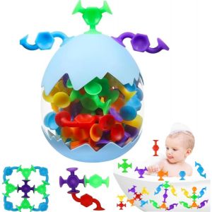KAL-Jouets &Agrave; Ventouse Silicone, 52 Pi&egrave;ces Jouets De Bain Pour Enfants, Jouet &Agrave; Ventouse Pour Baignoire, Bebe Jouets D' Aspiration Silicone Avec ?ufs De Dinosaure Pour Gar&ccedil;ons/Filles - Neuf