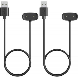 Lot De 2 Chargeur Compatible Avec Amazfit Active/Gts 2/2e/2 Mini/4 Mini/Gtr Mini/2/2e/Bip 5/5 Unity/3/3 Pro/Bip U/T-Rex Pro, Station De Charge Magnétique Avec Câble De Chargement Usb De 1m, Noir - Neuf