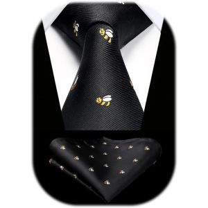 Men's Tie Animal Pattern Tie Wedding Business Tie Pocket Square Set.[B1105] - Neuf