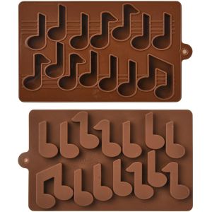 Eryi-Lot De 2 Moules En Silicone En Forme De Notes De Musique Pour Bonbons, Glaçons, Biscuits, Fêtes, Gâteaux - Neuf