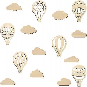 ERYI-Décoration Murale En Bois, Montgolfière Et Nuages, Décoration Murale À Faire Soi-Même, Pour Chambre D'Enfant Et Salon - Neuf