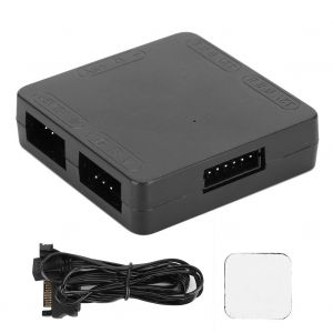 adaptateur d'eclairage RGB 3 broches (+5 V) vers ventilateurs RGB 4 broches (+12 V) (noir) - Neuf