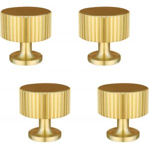 Lot de 4 poignées de porte dorées pour meubles, tiroirs et armoires (28 x 28 mm) - Neuf