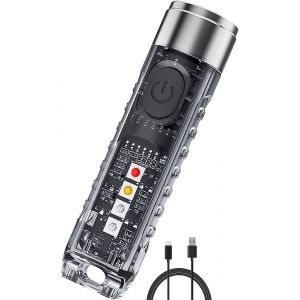 Eryi-Mini Lampe Torche Led, Lampe De Poche De 400 Lumens Rechargeable Usb Avec Lumière Latérale De Uv/Blanc/Rouge Bleu, Edc Magnétique Ip65, Urgence Cyclisme Camping Lecture Cadeau-Créatif - Neuf