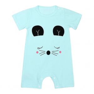 Combinaison A Manches Courtes Pour Bebe, Imprime Chat, Garcon Et Fille, Tenue D'escalade (66 Cm) - Neuf