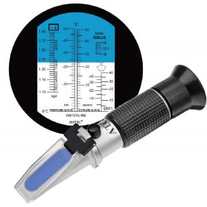 Réfractomètre Antigel 4 En 1 Pour Éthylène Glycol, Propylène Glycol, Point De Congélation De L'eau De Refroidissement, Eau De Disque, Adblue, Batterie - Neuf