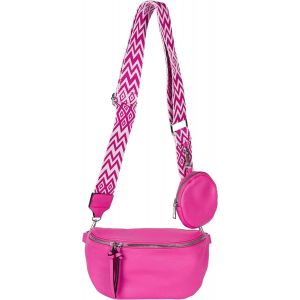 CAUC-Ensemble de sacs &agrave; bandouli&egrave;re pour femmes en demi-lune 2 pi&egrave;ces, bandouli&egrave;re avec motif losanges en zigzag 02012396 - Neuf