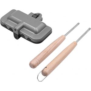 Grille-Pain De Camping En Aluminium Po&ecirc;le &Agrave; Sandwich Rectangulaire Double Face Po&ecirc;le Antiadh&eacute;sive Pour Petit-D&eacute;jeuner Cr&ecirc;pes Omelettes Et Toasts - Neuf