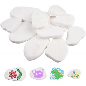 Mevronisshop-12 Pi&egrave;ces Pierre De Rivi&egrave;re Naturelle, 3-8cm Pierre &Agrave; Peindre, Pierres Plates Pour La Peinture, Galets Peinture Diy Naturelles, Pour La Peinture Color&eacute;e, La D&eacute;coration, L'aquarium, Les P - Neuf