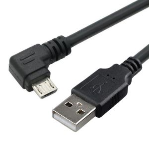 Câble de données et de chargement, coudé à gauche à 90 degrés, micro USB 2.0 type 5 broches vers USB 2.0 type A, 480 Mbit/s, données pour téléphone, tablette, ordinateur, appareil photo (150 cm) - Neuf