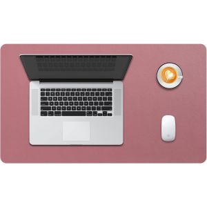 DDA-sous-Main Bureau, Tapis de Bureau, Tapis de Clavier et Souris, Tapis de Portable, Pad Écriture, Mouse Pad, pour Bureau/Maison/Gaming, PU Étanche + Suède Antidérapant 60 x 35cm (Rose Foncé) - Neuf