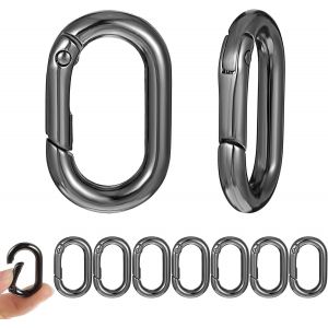 CHECARZHN--NO1-Lot De 10 Petits Mousquetons - 35 Mm - Petit Porte-Clés - Mini Mousquetons Fendus À Ressort - Petit Anneau Pour Porte-Clés Ovale De Voiture, Sac À Dos, Pendentif - Neuf
