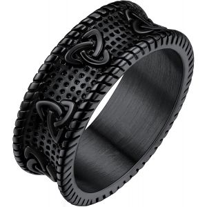 Trahoo-Bague Triquetra Homme Femme,Anneau Bande Celtique Celte Taille 54-72,Bijoux Fantaisie Cadeau Noel Anniversaire Pour Femmes Enfant Filles - Neuf