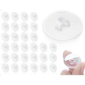 YEMAESRE-Lot De 30 Crochets De Plafond,Crochets Adhésifs Auto-Adhésifs,Crochets Muraux Transparents,Crochets Pour Serviettes,Crochets Sans Perçage,Pour Chambre À Coucher,Salle De Bain(Rond,2,2 Cm) - Neuf