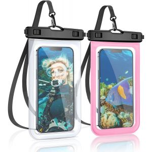 KAL-Pochette &Eacute;tanche Smartphone, [Lot De 2] Ipx8 Pochette T&eacute;l&eacute;phone &Eacute;tanche, Sac &Eacute;tanche Smartphone Pour Iphone 14,13 Pro Max, 12, 11,Xr, 8, Samsung, Huawei, Xiaomi Jusqu'&Agrave; 6.8"" - Claire+Rose - Neuf