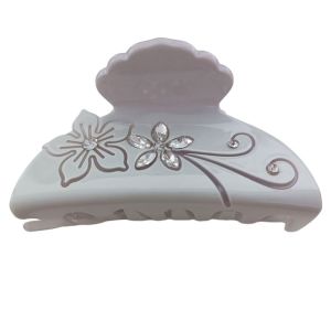 Promotion ! Pince Crabe Créateur 'arégonde' Gris (Strass) - 70x35 Mm - Neuf