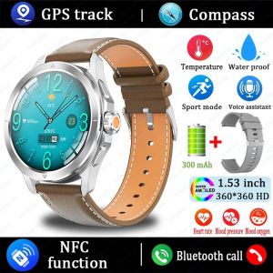 Montre Intelligente Hommes Pour S4 Ultra Amoled Sport De Plein Air Nfc Gps Piste Fréquence Cardiaque Étanche Bluetooth Appel Montre Intelligente 2025 Nouveau.Brown Leather. - Neuf