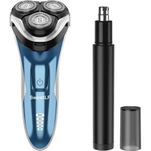 Rasoir Electriques Hommes,T&ecirc;te Flottante 4d, Autonomie De 120 Minutes, &Eacute;tanch&eacute;it&eacute; Ipx7,Facile &Agrave; Nettoyer, &Eacute;cran Led - Neuf