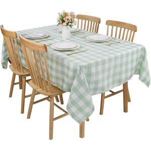 Sjzg-Nappe Vichy Rectangulaire En Polyester - 140 X 198 Cm - Anti-Plis - Pour D&eacute;coration De Maison Et De F&ecirc;te - Vert Clair - Neuf