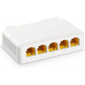 lbgwp60-Extendeur Poe Gigabit 5 Ports Avec 1 Poe Dans 4 Sorties Poe, Répéteur Poe Ieee 802.3 Af/At/Bt 90 W Avec Commutateur Poe 10/100/1000 Mbps, Commutateur Poe Mural Et Montage Sur Rail Din - Neuf