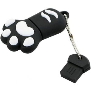 Clé USB 3.0 32 Go en forme de patte de chat noir super mignonne, clé USB de dessin animé, clé USB haute vitesse, clé USB animal adorable, noire - Neuf