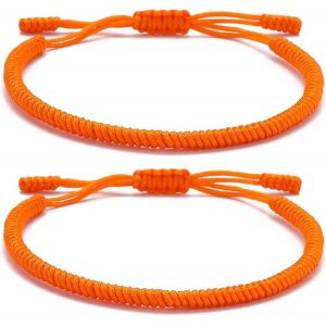 Eryi-2 Bracelets Porte-Bonheur Tibétains+Cadeau Bouddhiste!- Fait Main.Ajustable À Votre Poignet. Pour Hommes Et Femmes. Bracelets D'amitié En Tissu Tressé-Style Tibet-Bracelet Réglable - Neuf