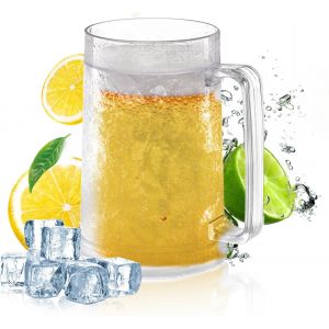Chope À Bière Réfrigéré, Verre À Bière Plastique Double Paroi Avec Anse, 450ml,Cooling Cup Pour Refroidir La Bière Et Les Boissons (Glace Pilée) - Neuf