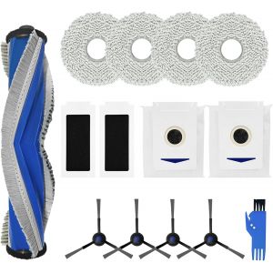 14 Remplacement Accessoires pour Ecovacs Deebot T30 Omni T30 Pro Omni T30s pour Yeedi M12 Pro+,1 Brosse Principale 2 Sacs à poussière 2 filtres 4 tampons de vadrouille 4 brosses latérales 1 Brosse - Neuf