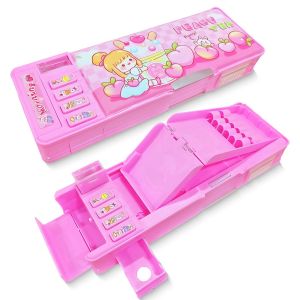 Maa-Trousse Multifonction Pop-Up Pour Garçons Et Filles - Motif Dessin Animé Mignon - Avec Taille-Crayon - Tableau Blanc - Meilleur Cadeau D'anniversaire, Pêche Rose, 1 Stück (1er Pack), Boîte À - Neuf