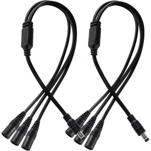 2 Pièces 5.5x2.1 mm 5-24 V 1 Mâle à 3 Femelle DC Cable Repartiteur,Splitter Câble d'alimentation DC 3 Voies,DC Splitter,pour Caméra de Vidéosurveillance,LED Strip Light - Neuf