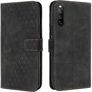 SJZG-Coque Pour Sony Xperia 10 V 2023, Etui Protection Housse Premium En Cuir Pu Portefeuille Étui Téléphone [Fermoir Magnétique] [Fentes Pour Cartes] Flip Case Pour Sony Xperia 10 V 2023¿Noir - Neuf