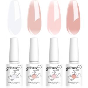 4 Couleurs Vernis Gel Semi-Permanent Transparent Milky White Pink Vernis &Agrave; Ongles Naturelle Rose Blanc Laiteux Transparent Gel&eacute;e De Cristal Soak Off Uv Led 8ml - Neuf
