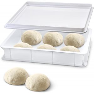 Jexnovashop-Bac À Pâton Pizza Et Pain - Boîte Fermentation Pizza En Plastique - Boîtes À Pétrissage Avec Couvercle - Conteneur Pour Levée Empilable Pour Pizza,Pain Et Pâte (30x40x10cm) - Neuf