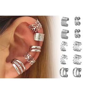 15 Boucles D'oreilles Manchette Ajustables Sans Per&ccedil;age Pour Cartilage Et Conque - Neuf