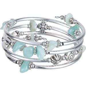 Eryi-Bracelet En Perles Argent Pour Femmes Bracelet Enveloppant En Pierre Multicouches Un Cadeau De Bijoux Fantaisie Pour Maman Le Jour De Thanksgiving - Boîte Cadeau - Neuf