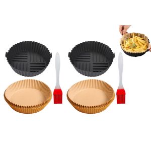 Ensemble De 204 Pi&egrave;ces De Doublures En Silicone Pour Friteuse &Agrave; Air Et Accessoires De Cuisson - Neuf