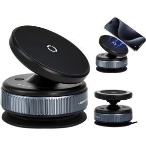 Support T&eacute;l&eacute;phone Voiture Magn&eacute;tique, Porte Telephone Voiture Aimant&eacute; Grille A&eacute;ration Ventouse Support Voiture Aimants Rotatif &agrave; 360&deg; pour Tableau de Bord Compatible iPhone & Android - Neuf
