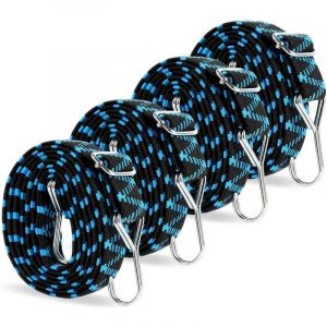 Tendeurs Elastique Plat avec Crochets 2M,Sandow Reglable Elastique avec Crochet Métal,Corde Elastique pour Bagages, Sangle Demenagement Elastique Large pour Velo,Moto,Voiture,Bache,Camping,Remorque - Neuf