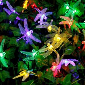 Kal-Guirlande Lumineuse Solaire En Forme De Libellule De 5 M 20 Led Pour Décoration De Fête D'anniversaire, Mariage, Noël, Pour Intérieur, Chambre À Coucher, Extérieur, Maison, Jardin, Été, - Neuf